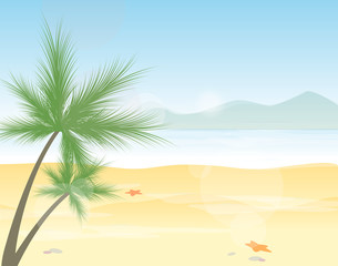 Obraz na płótnie Canvas Tropical beach vector illustration