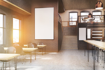 Sunlit oster room in cafe