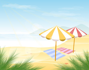 Fototapeta na wymiar Tropical beach vector illustration