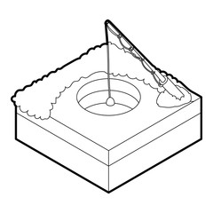 Hole for ice fishing icon. Outline illustration of hole for ice fishing vector icon for web