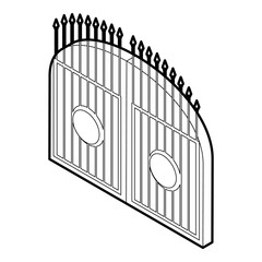 Gate icon. Outline illustration of gate vector icon for web