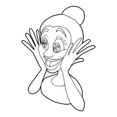 Surprised woman icon. Outline illustration of surprised woman vector icon for web
