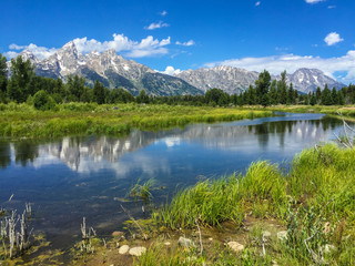 Schwabacher landing in the morning with reflection