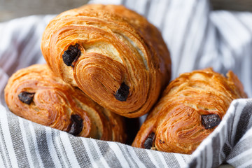 three pain au chocolat