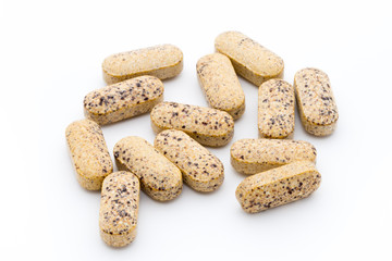Alternative Medicine. Vitamin capsules. Homeopathic supplement.