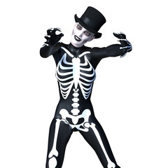 骸骨コスチュームの女性