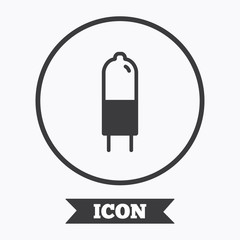 Naklejka premium Light bulb icon. Lamp G4 socket symbol.