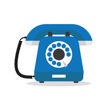Retro styled blue telephone
