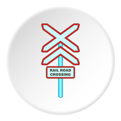 Railroad crossing sign icon. artoon illustration of railroad crossing sign vector icon for web