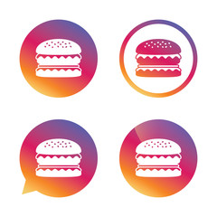 Hamburger icon. Burger food symbol.