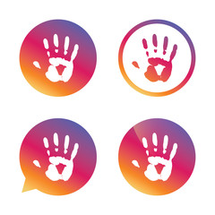 Obraz premium Hand print sign icon. Stop symbol.