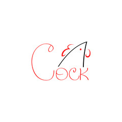 Cock logo vector