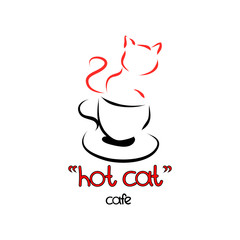 The emblem of the cafe for cat lovers