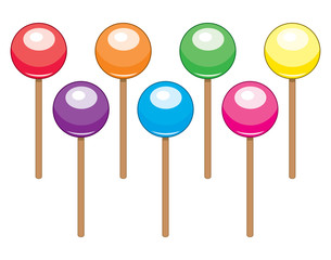 vector collection of colorful lollipop candy balls