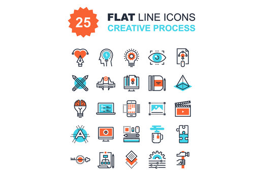 Creative Process Icons Set
