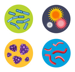 Bacteria virus vector icon