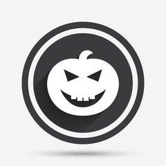 Halloween pumpkin sign icon. Halloween party.