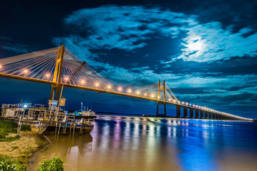 Rosario-Victoria Bridge across the Parana River, Argentina