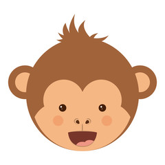 Monkey cartoon icon. Animal ape and character theme. Isolated design. Vector illustration