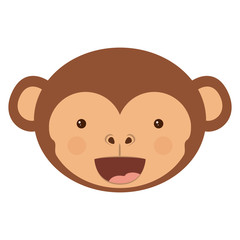 Monkey cartoon icon. Animal ape and character theme. Isolated design. Vector illustration