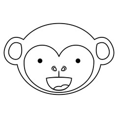 Monkey cartoon icon. Animal ape and character theme. Isolated design. Vector illustration