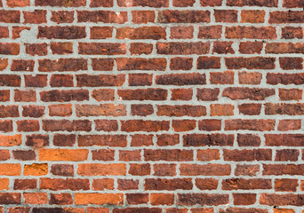 Old and grungy red brick wall background