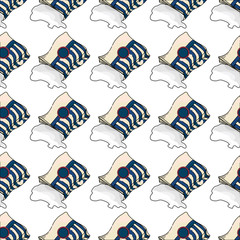 Illustration for the book. Seamless pattern. Pack spilled sugar. The package with the flour