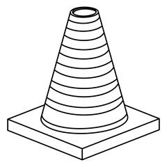 cone road sign icon. Information guide and message theme. Isolated design. Vector illustration