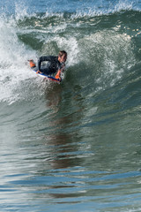Bodyboarder in action