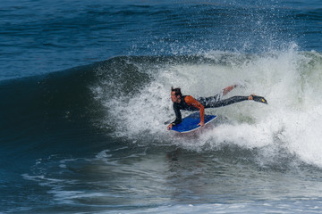 Bodyboarder in action