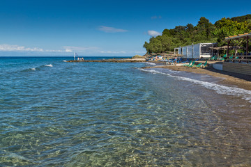 Fototapeta na wymiar Panorama of Porto Kaminia beach, Zakynthos island, Greece