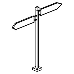 Road sign icon. Information guide and message theme. Isolated design. Vector illustration