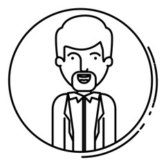 Man cartoon inside circle icon. Avatar people person and human theme. Isolated design. Vector illustration