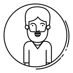 Man cartoon inside circle icon. Avatar people person and human theme. Isolated design. Vector illustration