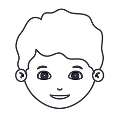 boy cartoon face icon. Kid child little and people theme. Isolated design. Vector illustration