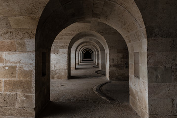 Fototapeta na wymiar Historic tunnel and fort