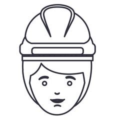 man cartoon with helmet icon. Avatar people person and human theme. Isolated design. Vector illustration