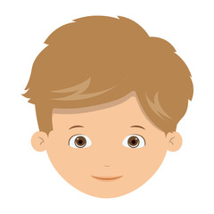 boy cartoon face icon. Kid child little and people theme. Isolated design. Vector illustration
