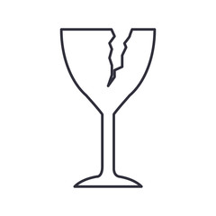 broken cup icon. delivery logistics shipping and transportation theme. Isolated design. Vector illustration