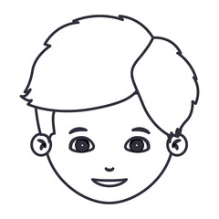 boy cartoon face icon. Kid child little and people theme. Isolated design. Vector illustration