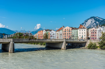 Bridge across the Inn in Innsbruck, Upper Austria.