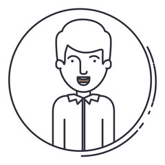 Man cartoon inside circle icon. Avatar people person and human theme. Isolated design. Vector illustration