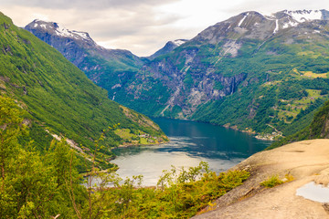 Fototapeta na wymiar View on Geirangerfjord in Norway