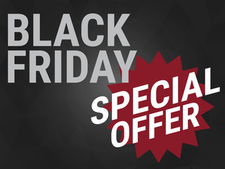 Black friday special offer,wording on black background