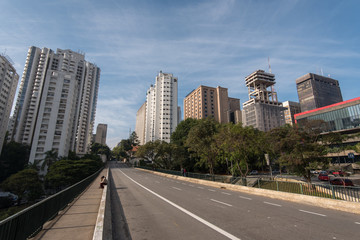 Fototapeta na wymiar Empty Street in Downtown Sao Paulo