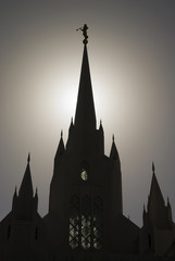 San Diego Temple Sillouette