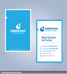 Modern creative and clean business card Design template. Blue and white template