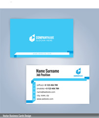 Modern creative and clean business card Design template. Blue and white template