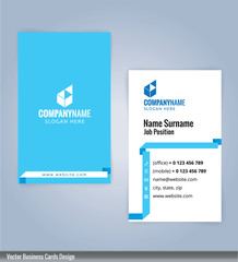 Modern creative and clean business card Design template. Blue and white template