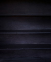 Empty Black Wood shelf Background